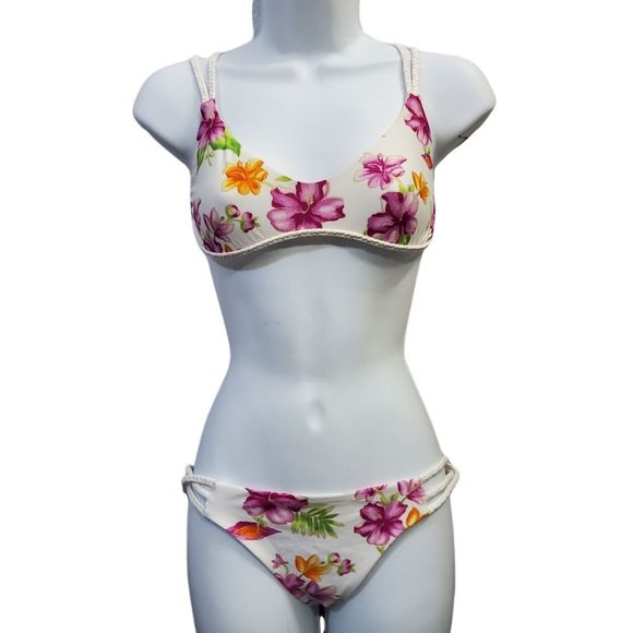 Frankie's Bikinis Other - Frankies Bikinis floral bikini  large bottom Small top